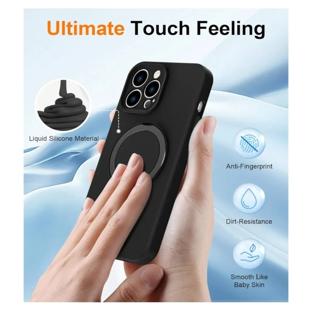 ZHK iPhone 12 Pro Max Liquid Silicone Case with Magnet Stand